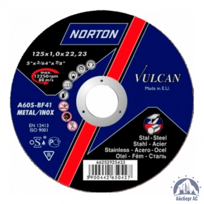 Диск отрезной по металлу 125х1,6x22,23 мм NORTON VULCAN купить в Екатеринбурге
