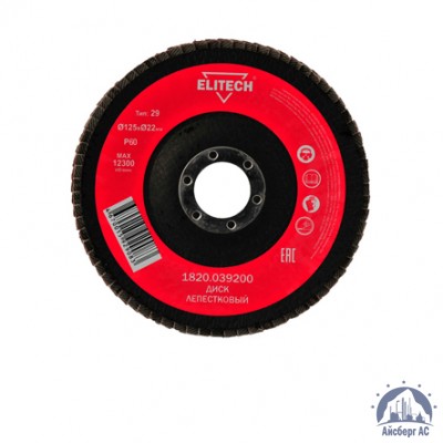 Круг лепестковый КЛТ 125х22 мм, P60, Elitech, 1820,039000 купить в Екатеринбурге